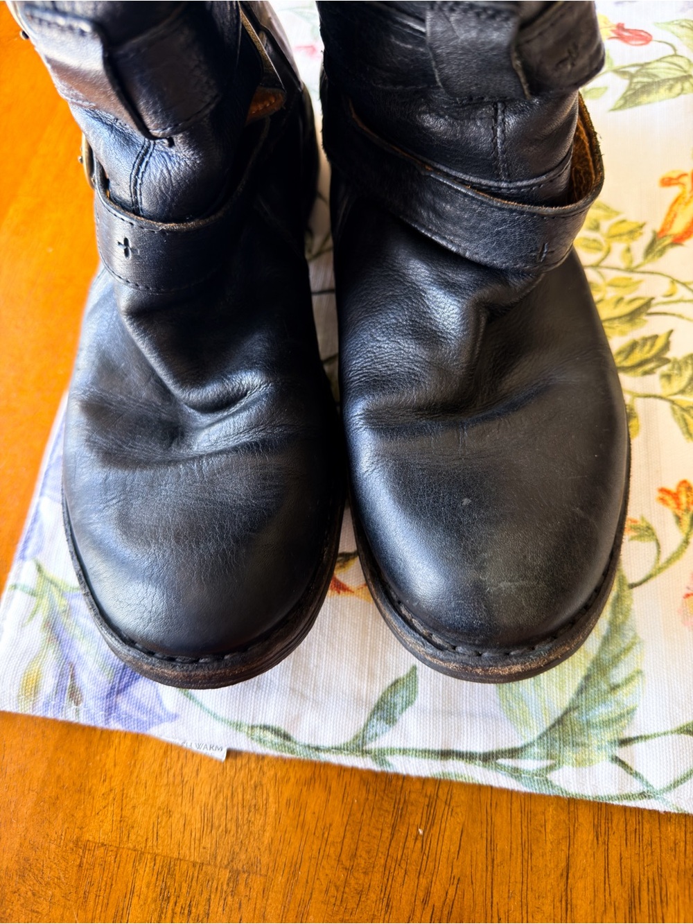 Fiorentini + Baker Eternity Tall Buckle Boots Distressed Black 37.5 GUC - Picture 2 of 7